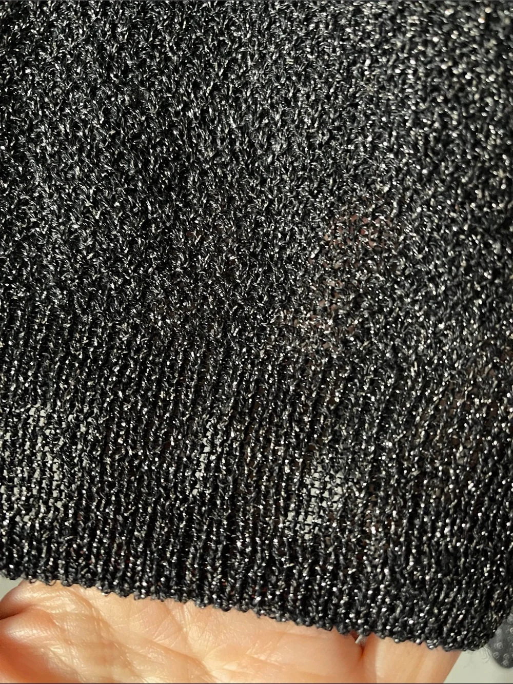 DKNY jeans Y2K new Metallic Black Crewneck Linen Sweater